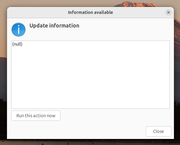 A screenshot of the popup that appears after logging back in