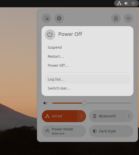 A screenshot showing how to log out of a user session